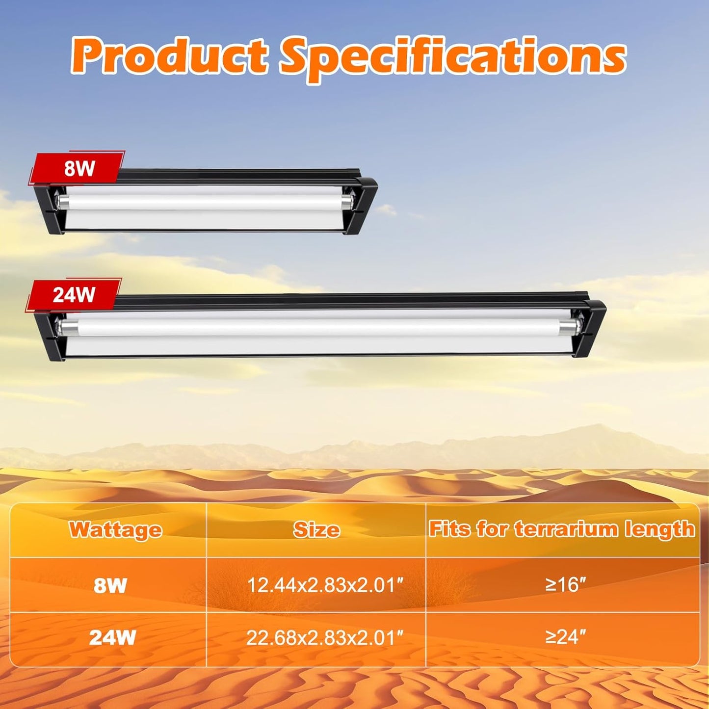 Premium imported USA pet care desert reptile lamp highlighting the plug and play power switch connection