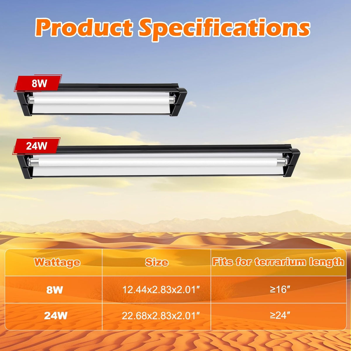 Premium imported USA pet care desert reptile lamp highlighting the plug and play power switch connection