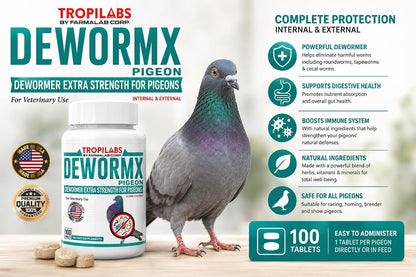 Farmalab pet bird healthcare supplement back label showing usage instructions