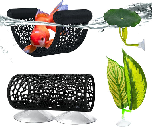 Tasomuty Four Pack Betta Hammock Set front view aquarium decoration kit