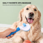 Aogeili pet grooming brush with one click hair release button on the back