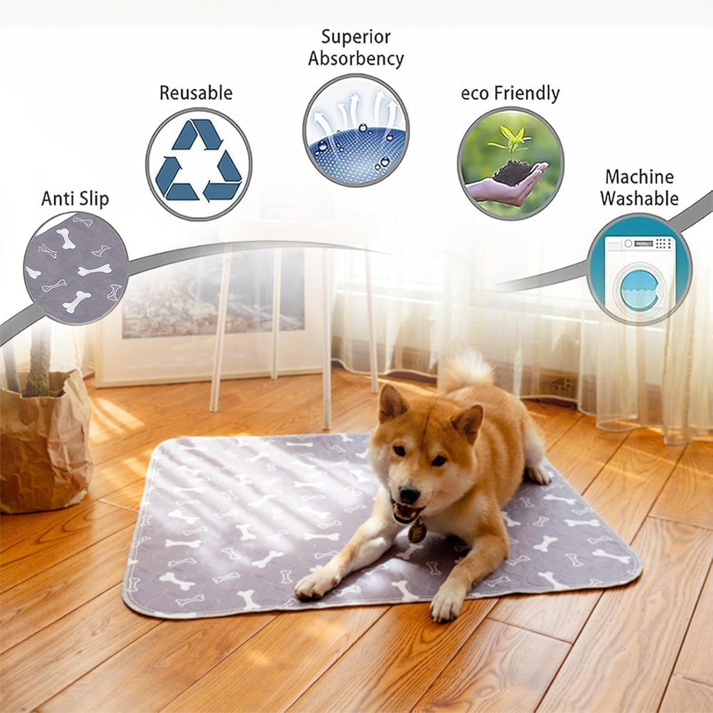 Close up of absorbent puppy pee pad fabric