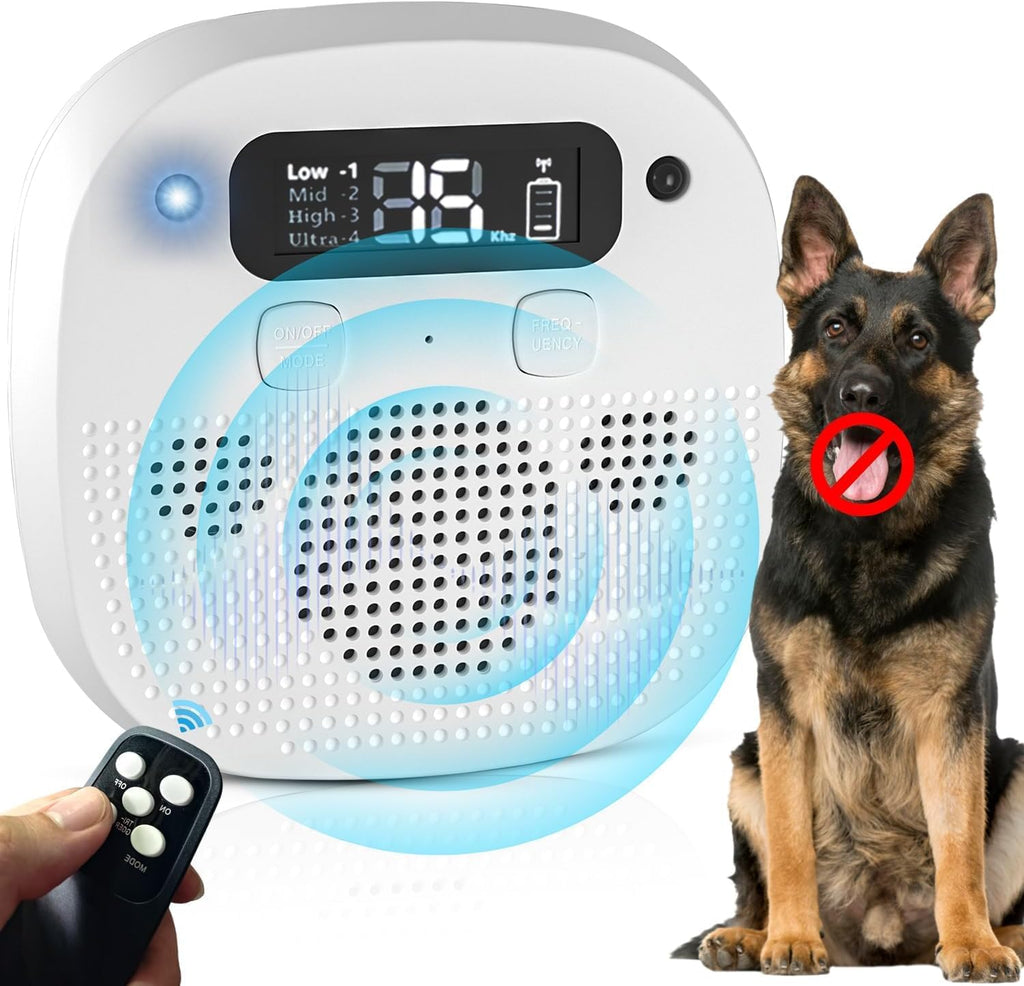 Plus Cable ultrasonic dog bark deterrent device white front view