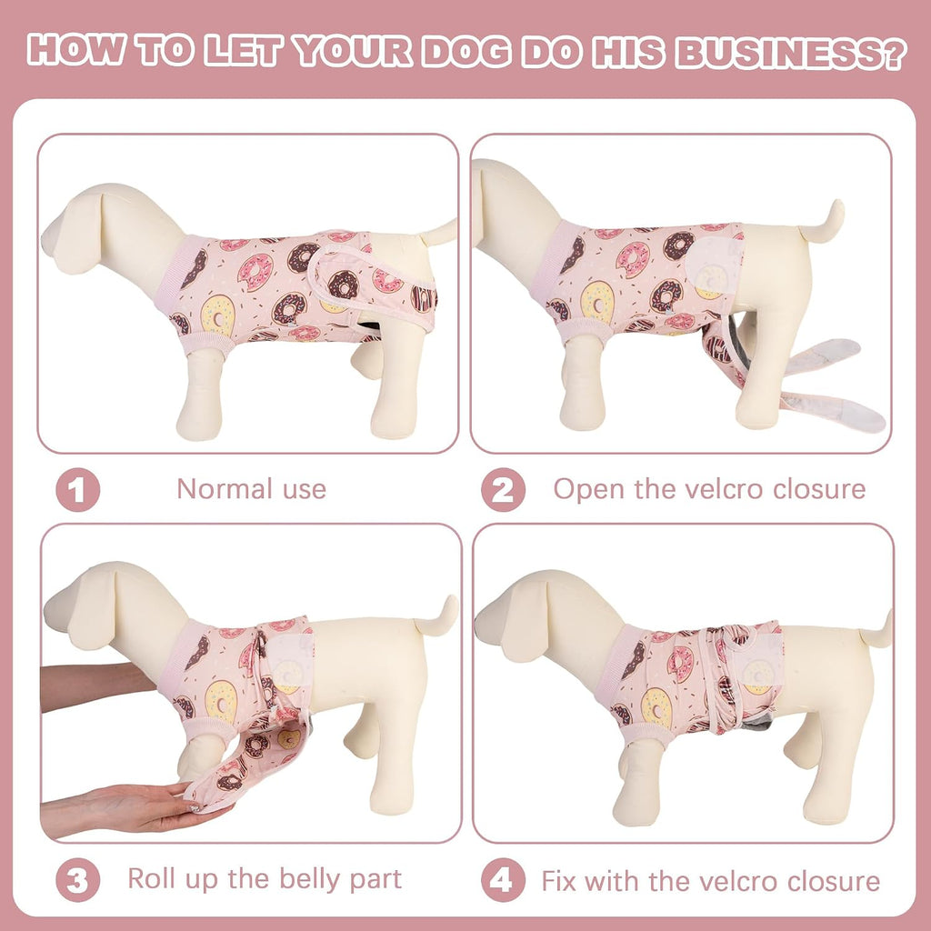 Post-operative dog recovery suit for abdominal protection