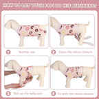 Post-operative dog recovery suit for abdominal protection
