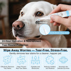 Lifestyle shot of the Oivolii three pack tear stain pens neatly arranged next to pet grooming supplies.