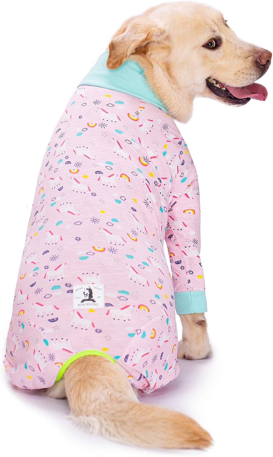 Miaododo pink unicorn large dog pajamas protecting skin from scratching