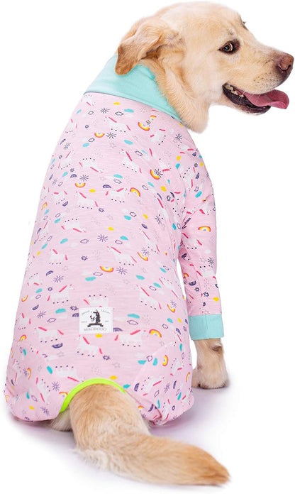 Miaododo pink unicorn large dog pajamas protecting skin from scratching