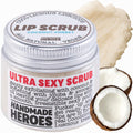 Handmade Heroes coconut sorbet lip scrub jar front view skincare product