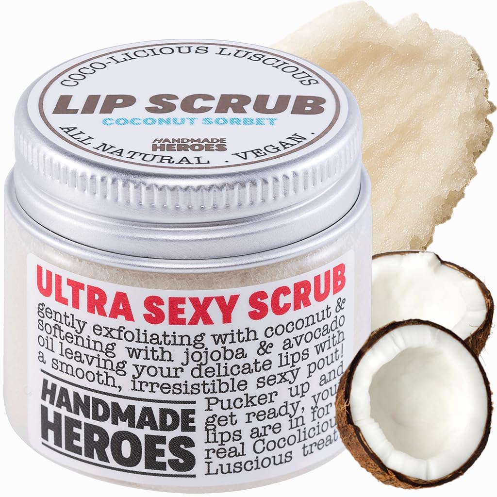 Handmade Heroes Cocolicious Lip Scrub front view packaging