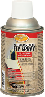 Country Vet fly spray case of twelve aerosol cans arranged for commercial inventory display.