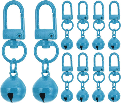 PATIKIL pink craft bells being styled on a custom keychain ring assembly