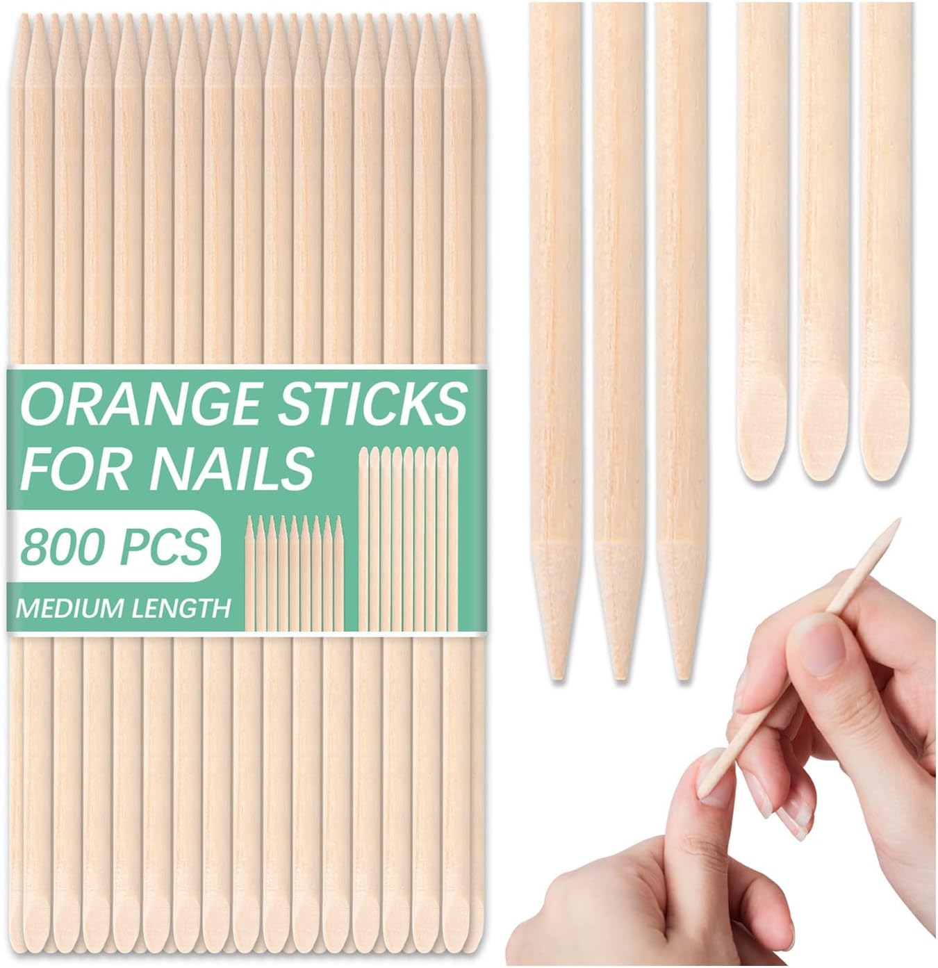 HeatPure 800 pieces orange wood sticks front view