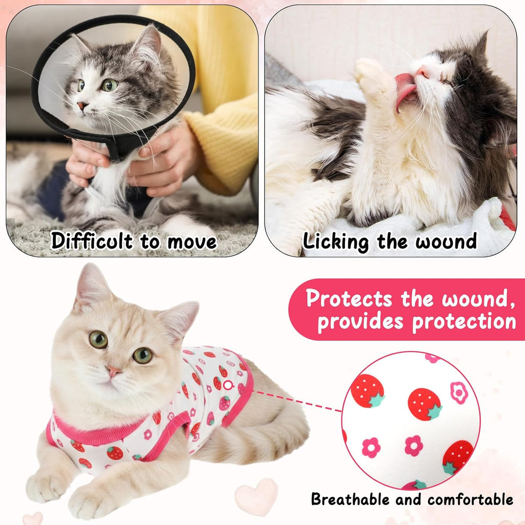 Side view of cat in medium size recovery suit