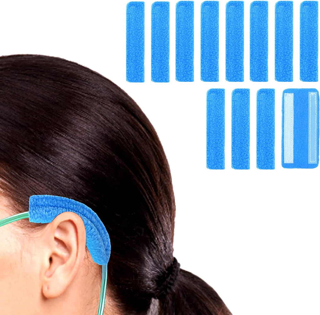 NATAKU Nasal Cannula Ear Cushions blue 12 pack front view for ear pain relief