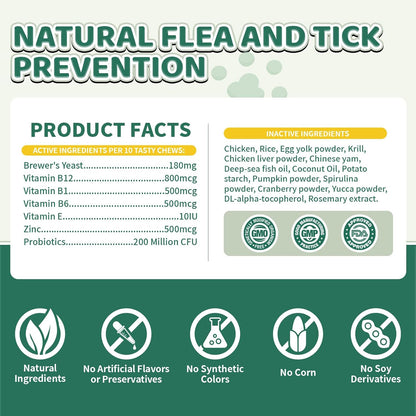 Feline digestive wellness and pest defense supplement bottle showcasing product specifications.