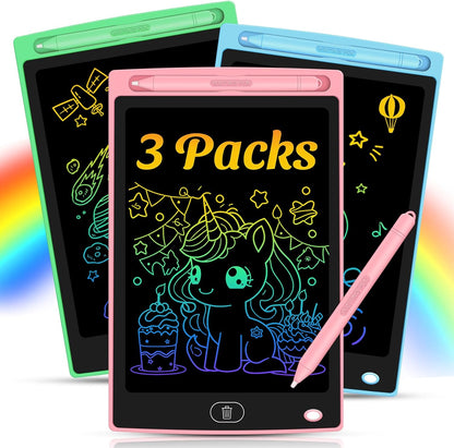 Frelswon 3 pack LCD writing tablet front view for kids