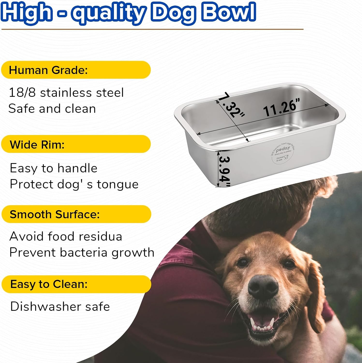 PEDAY large dog water dispenser side profile showing bottle holder attachment