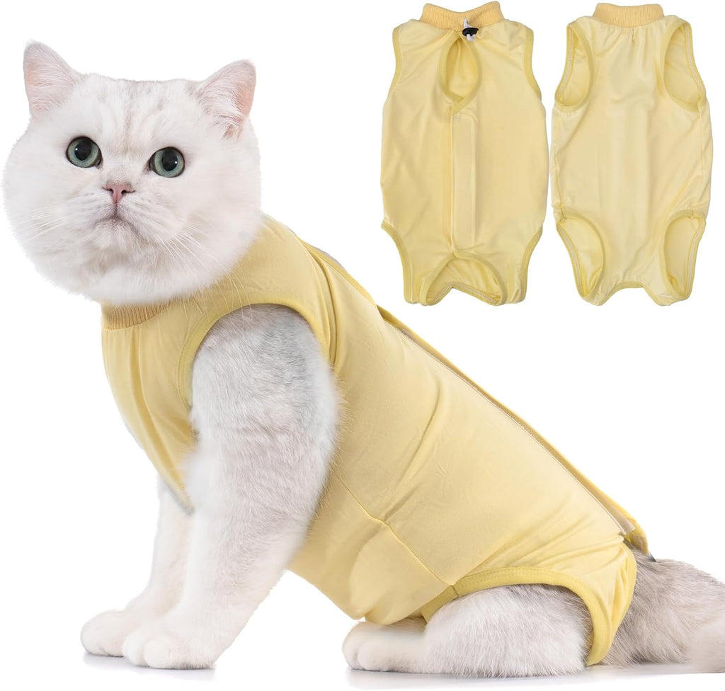 Avont Cat Recovery Suit - Kitten Onesie for Cats After Surgery, Cone of Shame Alternative Surgical Spay Suit for Female Cat, Post-Surgery or Skin Diseases Protection -Duck(M) - Image 10