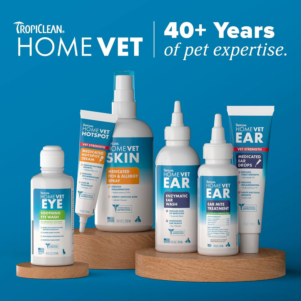 Vet recommended TropiClean ear drops for itchy dog ears
