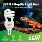 Lucky Herp UV sensor card testing the ultraviolet output of the compact fluorescent reptile lamp.