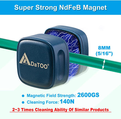 Nano glass aquarium cleaning tools being used on a small fish tank setup.