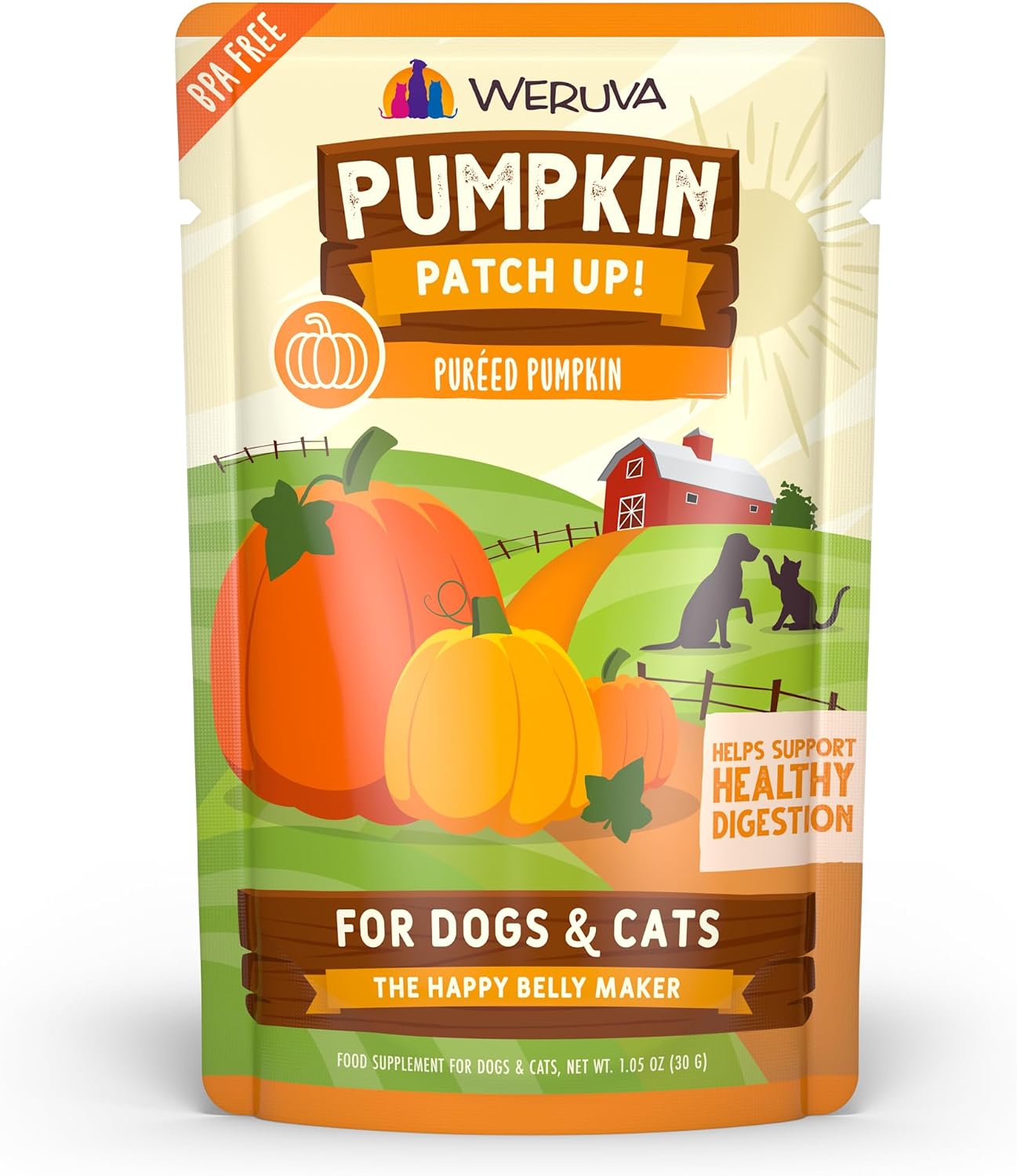 Weruva Pumpkin Patch Up!, Pumpkin Puree Pet Food Supplement for Dogs & Cats, 2.80oz Pouch (Pack of 12) - Image 14