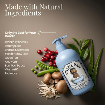 Sulfate free and paraben free dog shampoo bottle