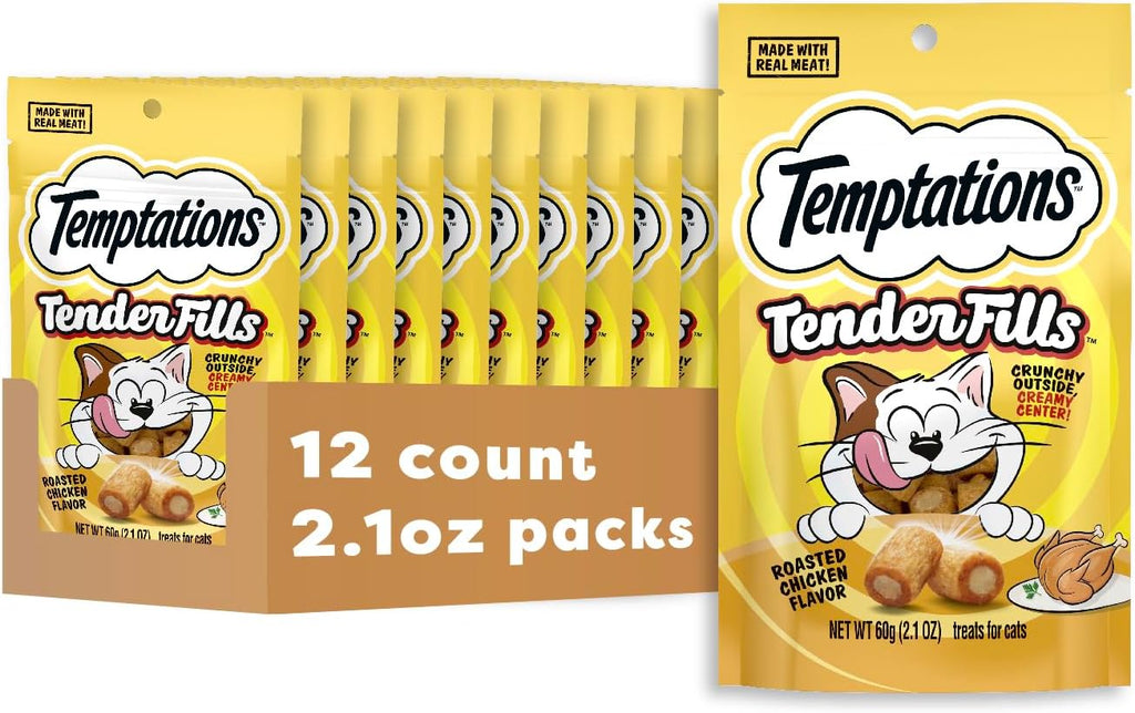 Temptations Tender Fills Crunchy and Soft Adult Cat Treats, Festive Feast Roasted Chicken Flavor, 11.6 oz. Pouch - Image 10