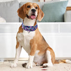 ONEFOJOJO pink floral pattern martingale collar for medium dogs.
