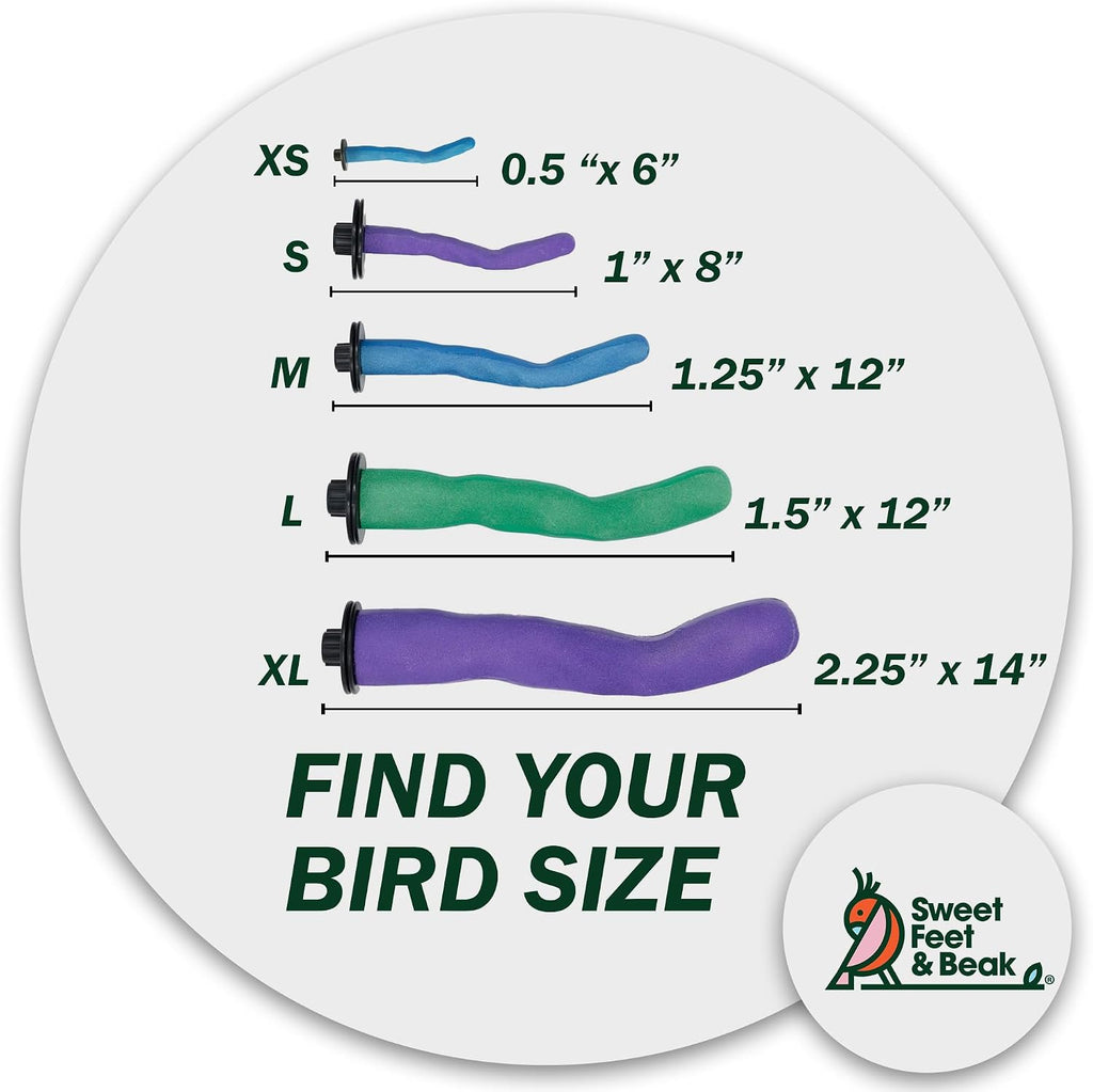 Sweet Feet and Beak Safety Pumice Bird Perch, Small Pedicure Perch, Green - Image 3
