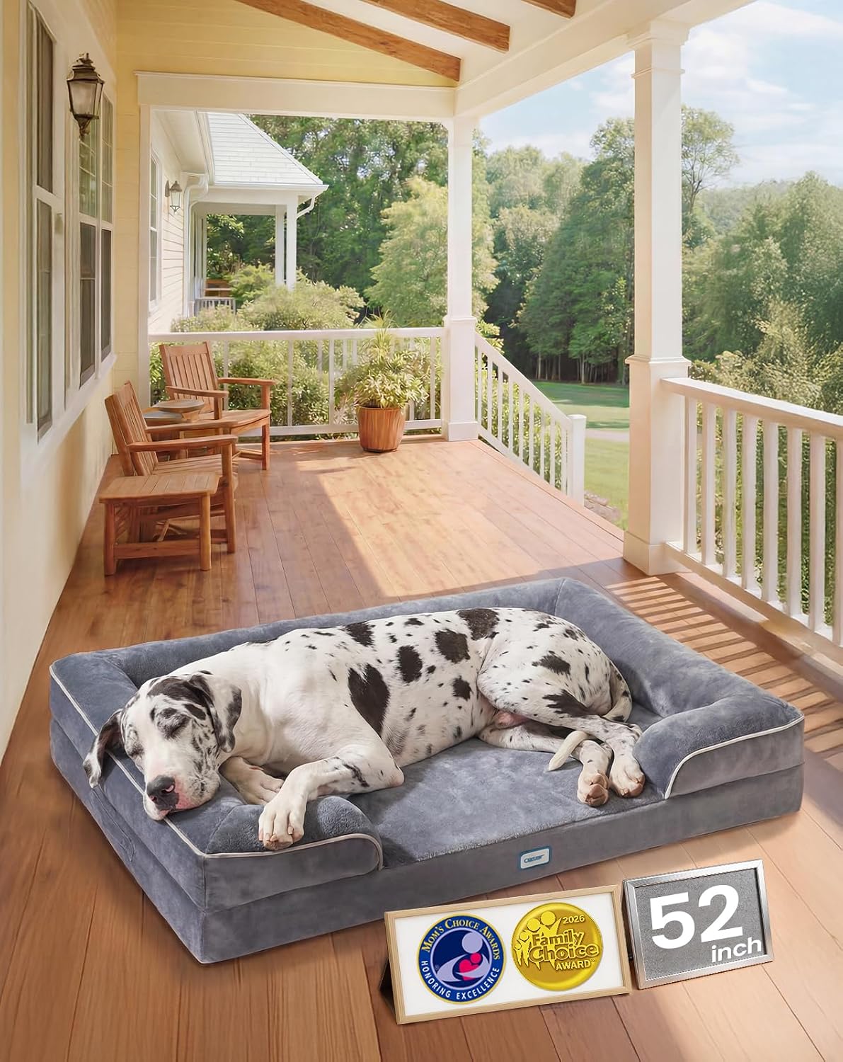 OhGeni Orthopedic Dog Bed Couch Cat Sofa for Large Sized Pets with Memory Foam, Machine-Washable Waterproof Removable Cover, Soft Comfortable Fabric, 35-inch (Gray) - Image 15