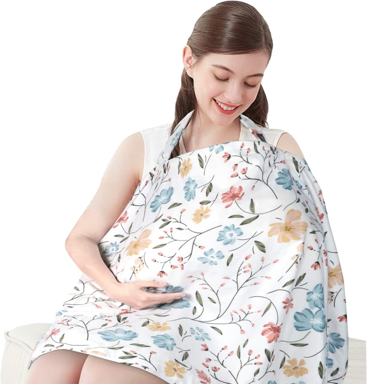 Yoofoss nursing cover floral pattern front view