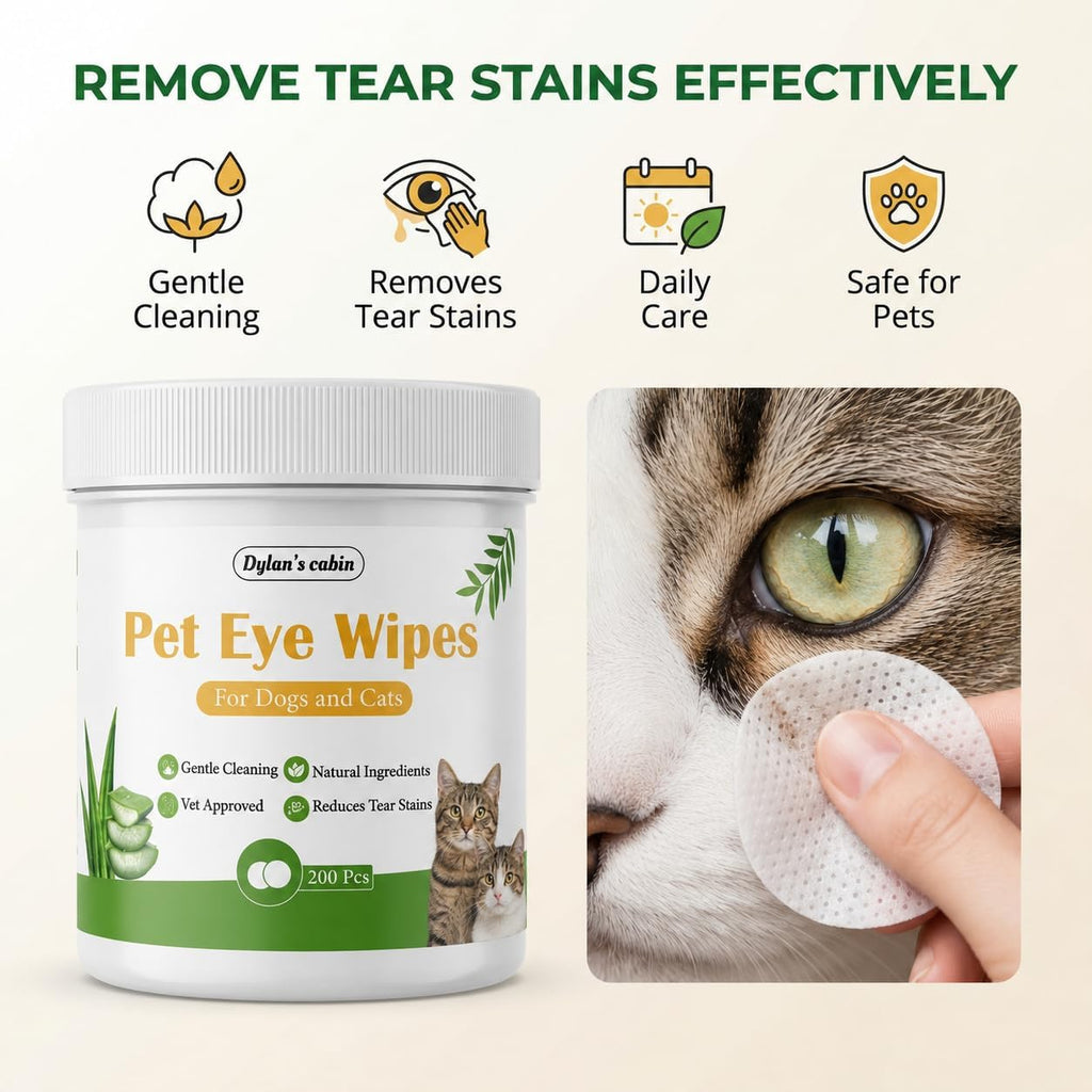 Soft round dog eye cleaning pads from Dylan's Cabin container open view.