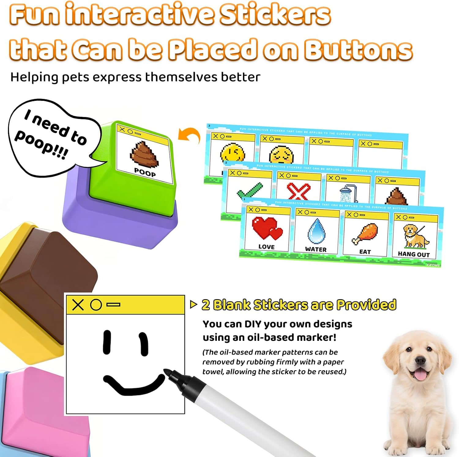 The rear view of the pet speech button displaying the microphone and battery compartment.