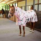Jeffers Expression horse fly sheet 66 inch front view in Rose Garden pattern