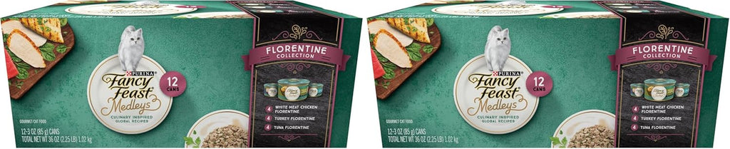 Purina Fancy Feast Wet Cat Food Medleys Florentine Wet Cat Food Variety Pack - (2 Packs of 12) 3 oz. Cans - Image 12