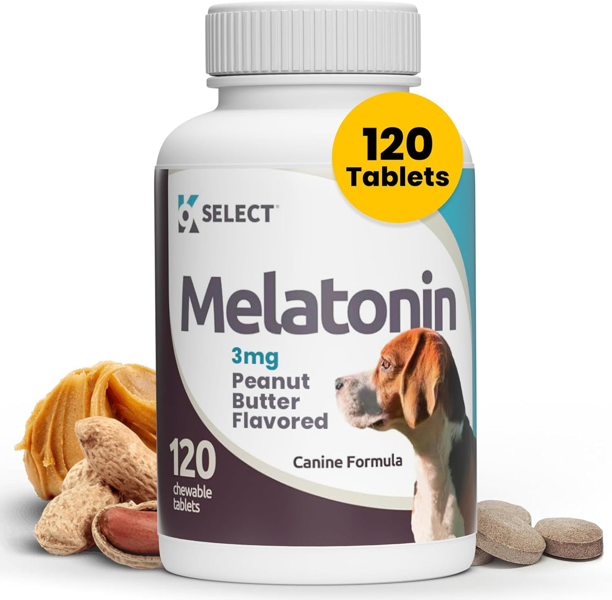 K9 Select Melatonin for Dogs - Composure Dog Calming Chews - Dog Melatonin for Sleep - Reduce Stress Helps Composure Calming Treats for Small Dogs - 3 mg, 120 Beef Flavored Chewable Tablets - Image 10