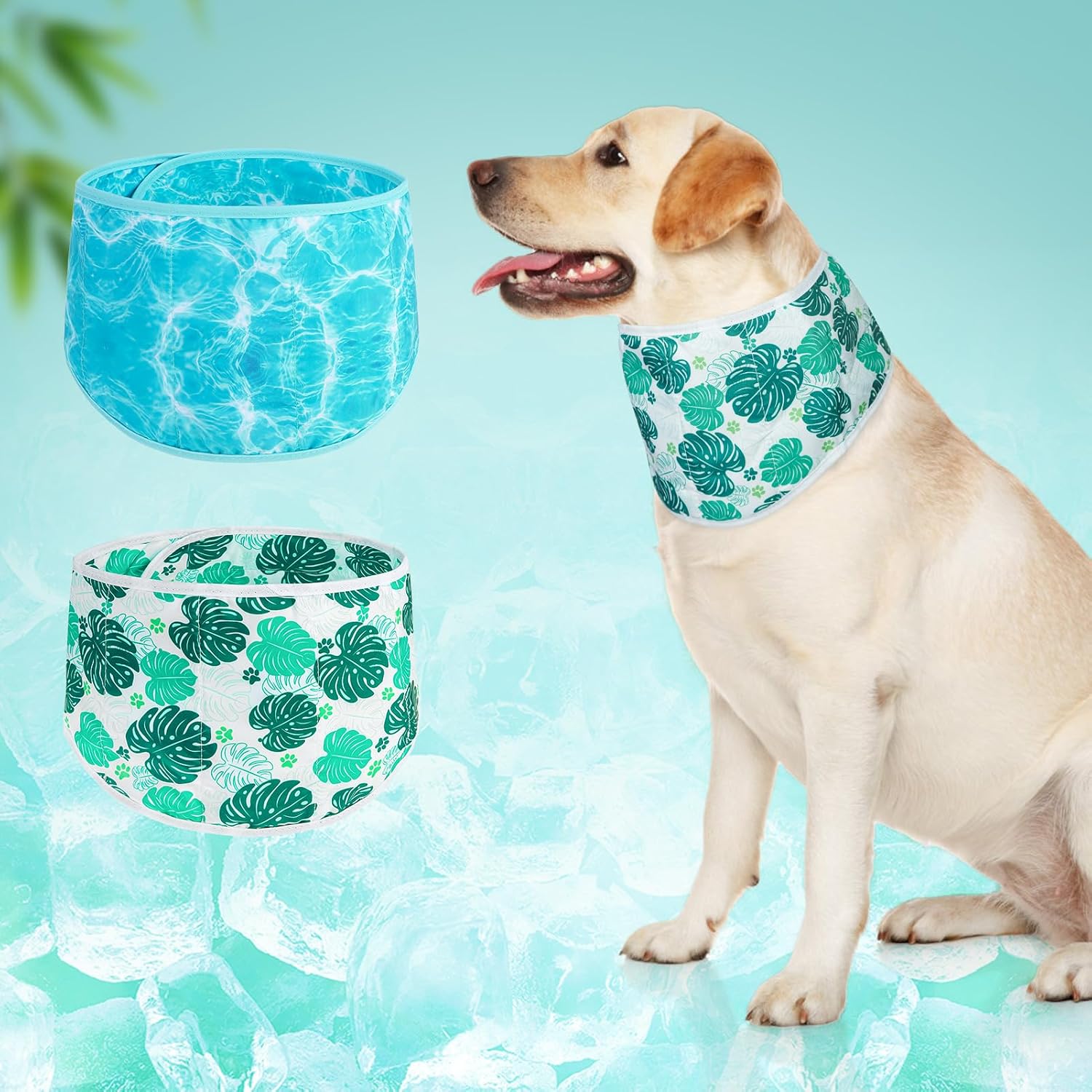 BEAUTYZOO Dog Cooling Bandana for Medium Large Dogs, 2 Pack Instant Cooling Bandanas Breathable Cooling Ice Towel Neck Wraps,Keep Dogs Cool in Hot Summer, Blue Paw L - Image 11
