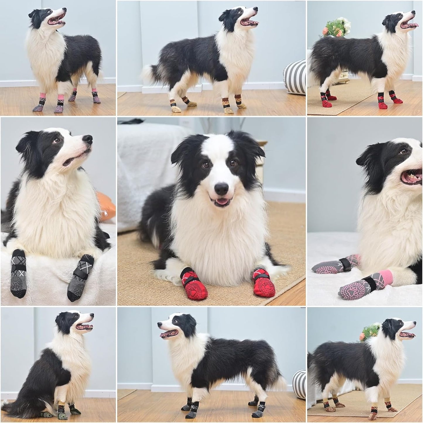 BEAUTYZOO 6PCS Dog Socks to Prevent Licking Paws for Cold Pavement, Winter Dog Shoes with Grippers for Hardwood Floors Anti Slip, Puppy Boots & Paw Protectors for Small Medium Large Senior Dogs, SM - Image 9
