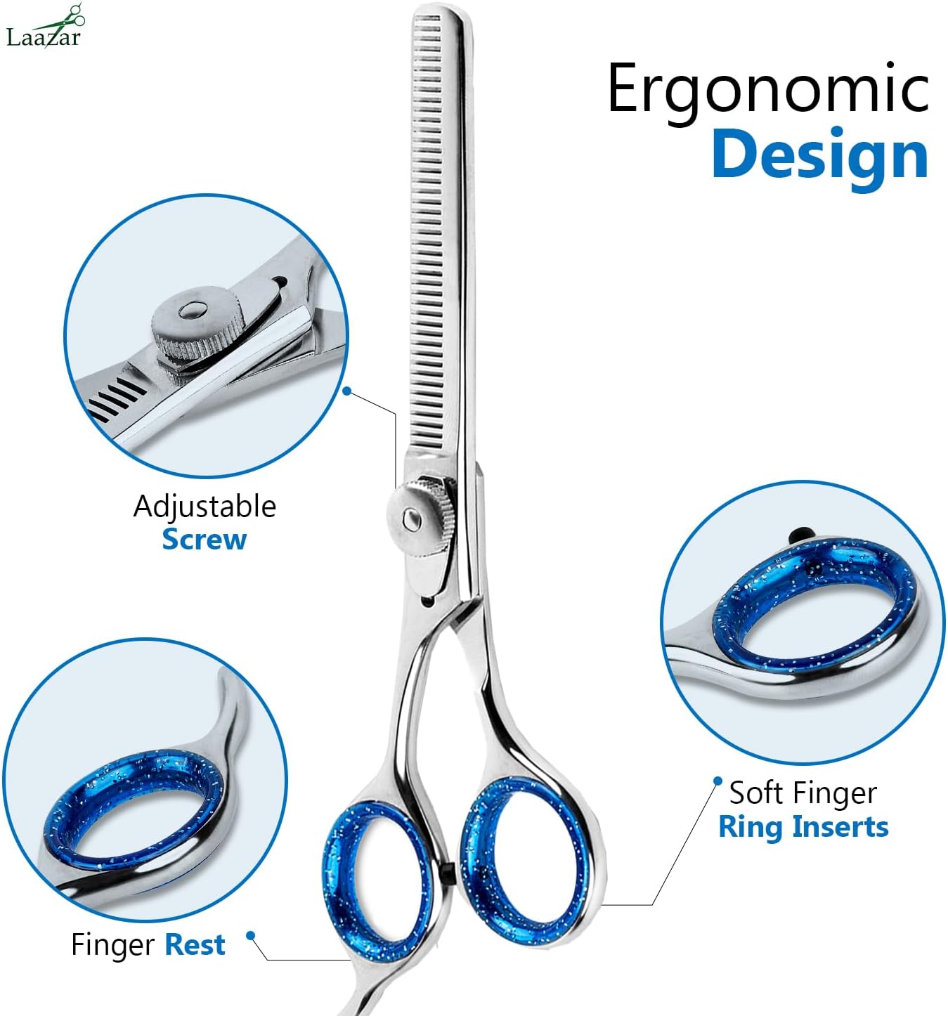 Laazar professional thinning shear handle and finger rest