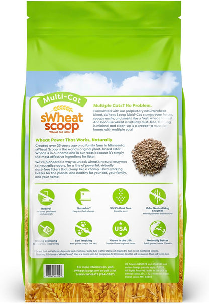 SWheat Scoop wheat-based cat litter packaging details