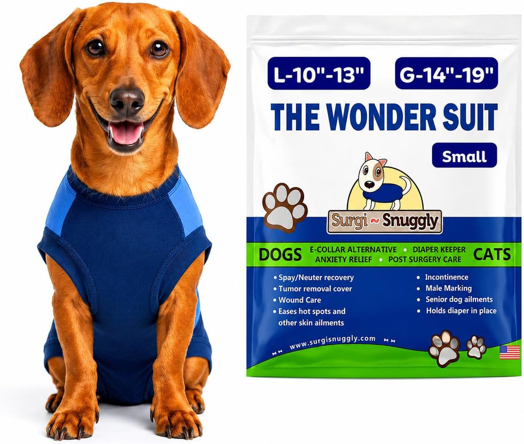 Surgi Snuggly Dog Surgery Recovery Suit - Dog Onesie for Post Surgery Recovery, Female Spay & Male Neuter - Surgical Suit for Dogs, E-Collar Cone Alternative, Double Blue - Large Long - 21" - 24" (EC) - Image 11