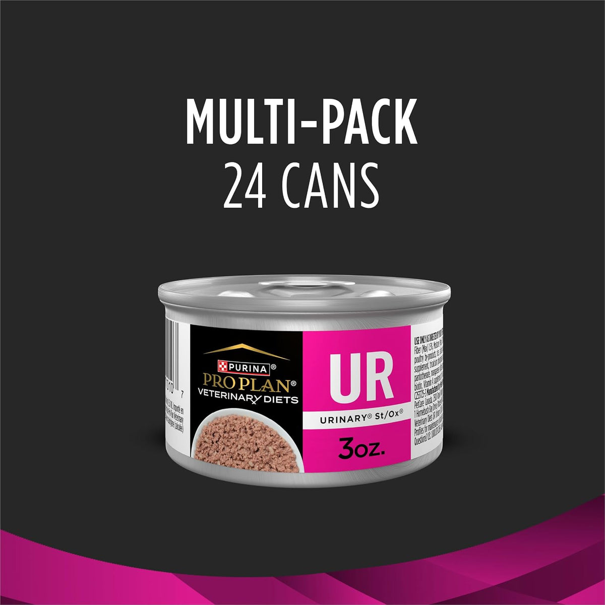 Imported Purina Pro Plan prescription wet cat food for crystal management side panel view
