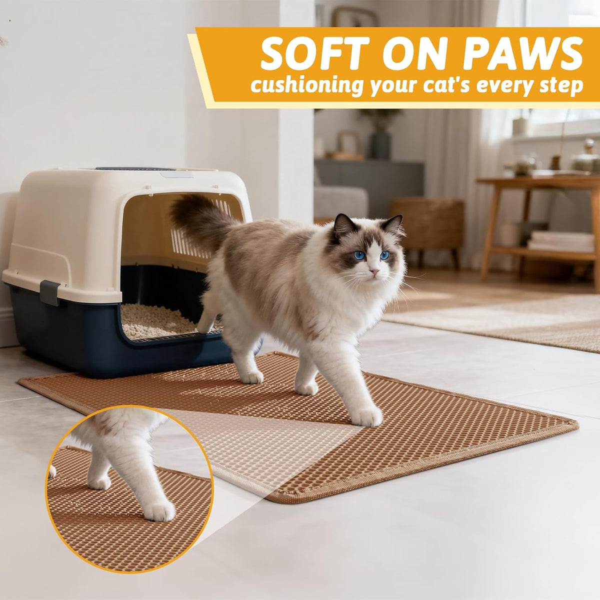 Pieviev waterproof cat mat displaying urine proof bottom layer
