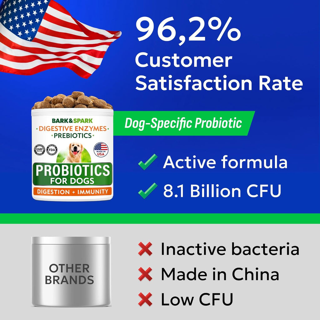 Side profile of the 180 count Bark&Spark digestive health supplement bottle