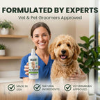 Pet grooming leave in conditioner spray for removing stubborn hair mats.