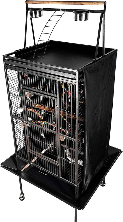 Colorday 68 inch bird cage cover with front panel partially open