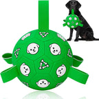Wyntrium durable dog soccer ball with grab straps front view