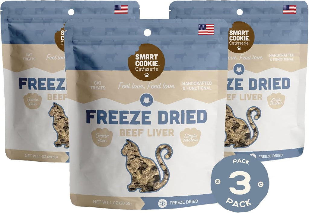 Smart Cookie Beef Liver Freeze Dried Cat Treats - Single Ingredient, High-Protein Snacks for Picky Cats - 100% Pure Beef Liver, No Fillers or Additives, Made in the USA - 1oz - Image 11